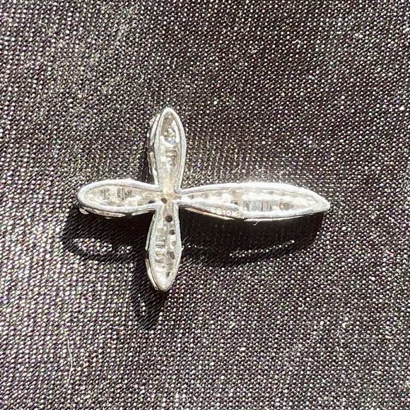 10K Gold and Diamond Cross Pendant - Picture 6 of 7